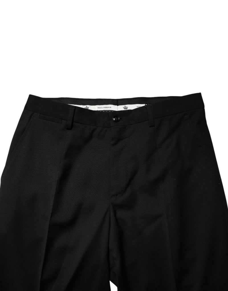 Pantalon habillé Dolce & Gabbana noir en laine pour homme
