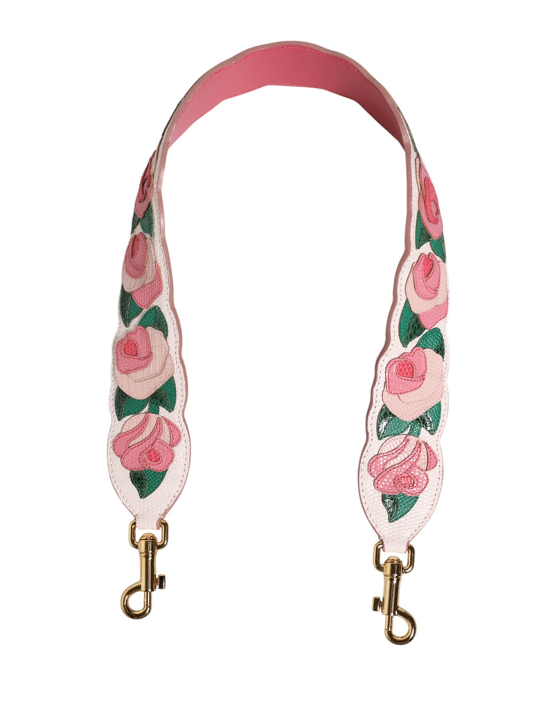 Sac à bandoulière en cuir de veau blanc à motif floral avec bandoulière Dolce & Gabbana