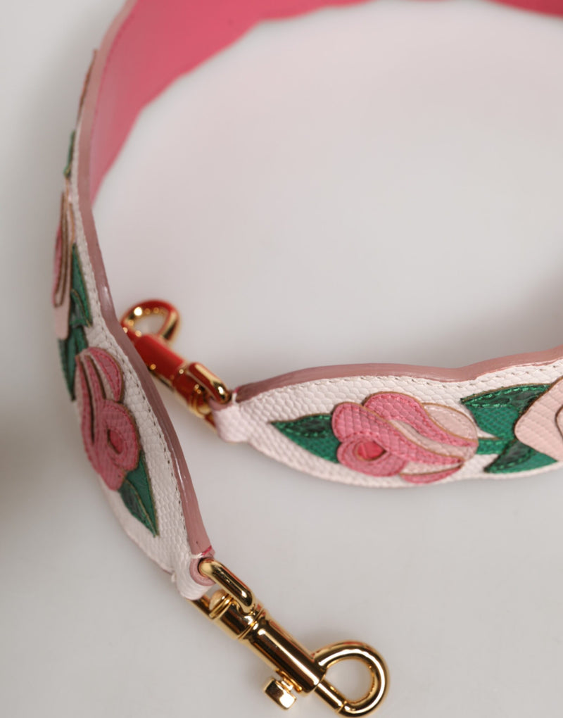 Sac à bandoulière en cuir de veau blanc à motif floral avec bandoulière Dolce & Gabbana