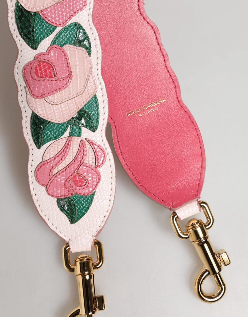 Sac à bandoulière en cuir de veau blanc à motif floral avec bandoulière Dolce & Gabbana
