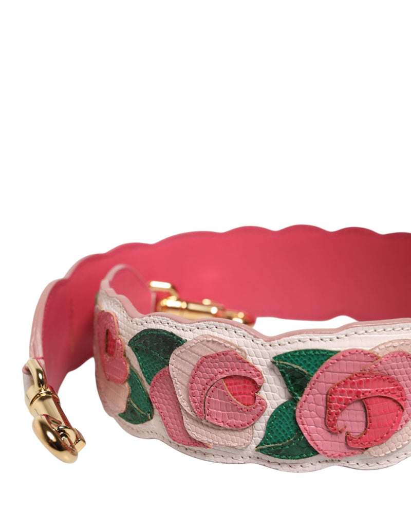 Sac à bandoulière en cuir de veau blanc à motif floral avec bandoulière Dolce & Gabbana