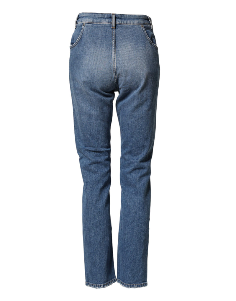 Jeans in denim di cotone lavato effetto used blu di Dolce & Gabbana