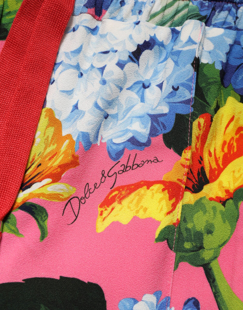 Dolce & Gabbana Multicolor Floral Mid Waist Jogger Pants