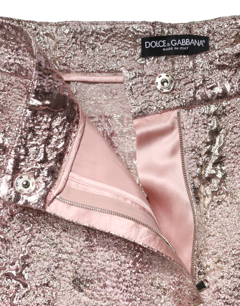 Shorty rose taille haute en jacquard Dolce & Gabbana