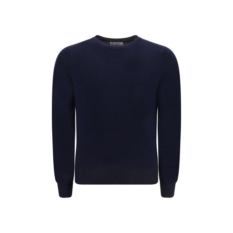 Brunello Cucinelli Blue Wool Oves Aries Sweatshirt