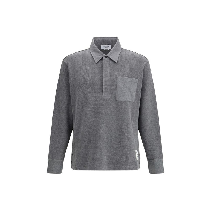 Polo in cotone grigio Thom Browne