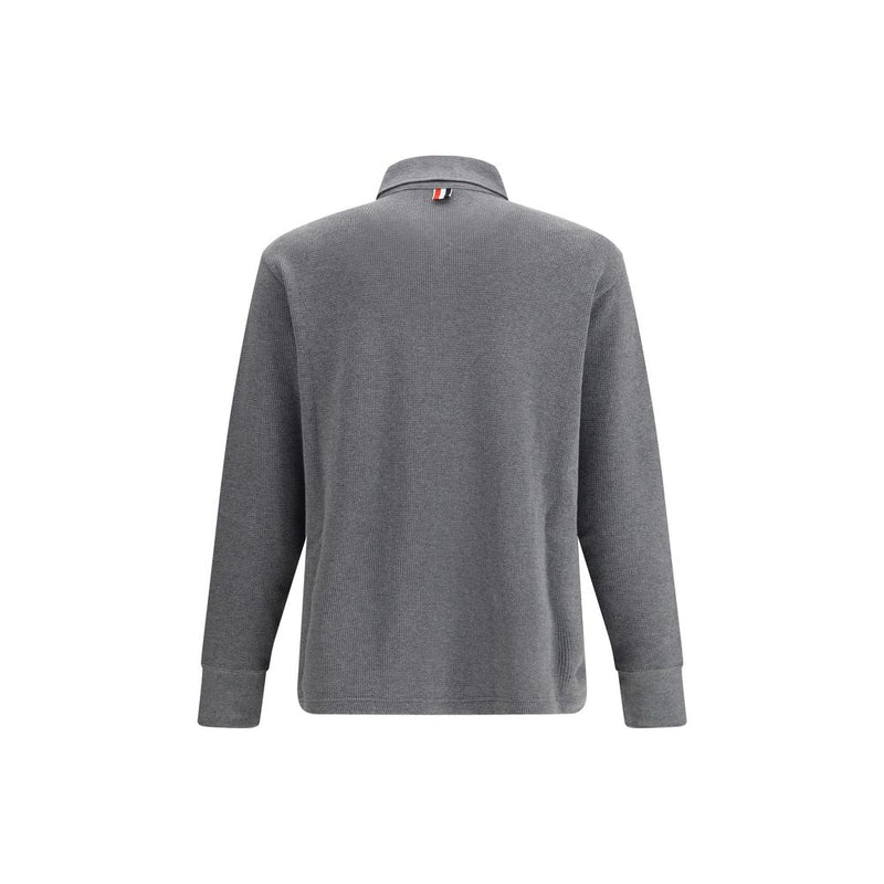 Polo in cotone grigio Thom Browne