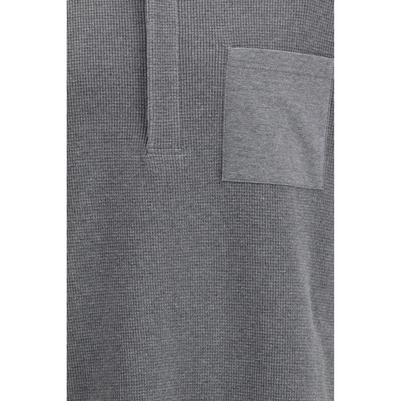 Polo in cotone grigio Thom Browne