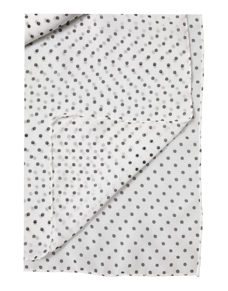 Dolce & Gabbana White Polka Dot Polyester Shawl Scarf