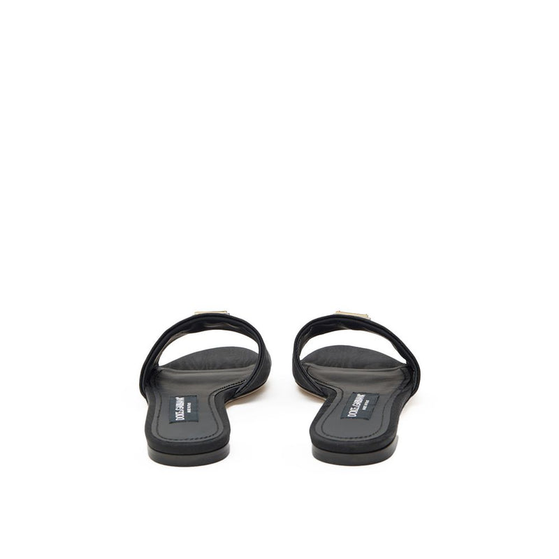 Dolce & Gabbana Black Polyester Slippers