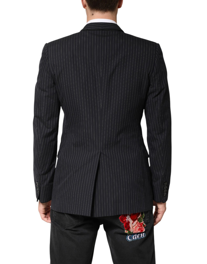 Blazer de terno Dolce & Gabbana cinza-escuro com listras e um botão