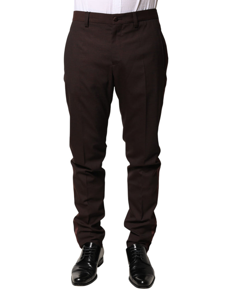 Pantaloni eleganti da uomo marroni in poliestere di Dolce & Gabbana