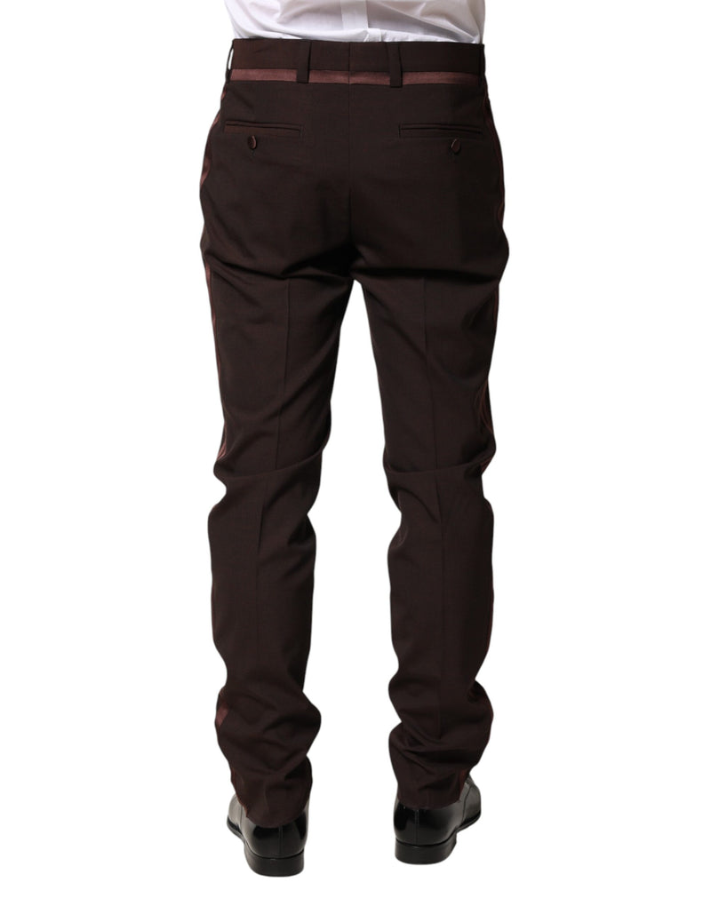 Pantaloni eleganti da uomo marroni in poliestere di Dolce & Gabbana