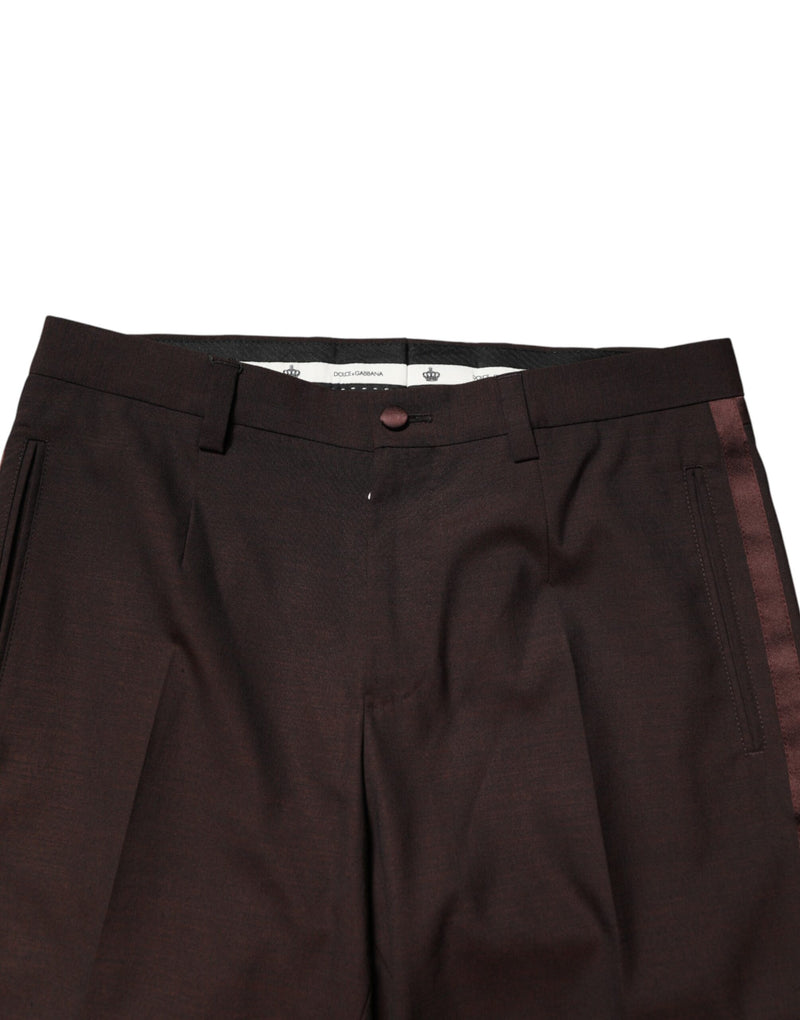 Pantaloni eleganti da uomo marroni in poliestere di Dolce & Gabbana