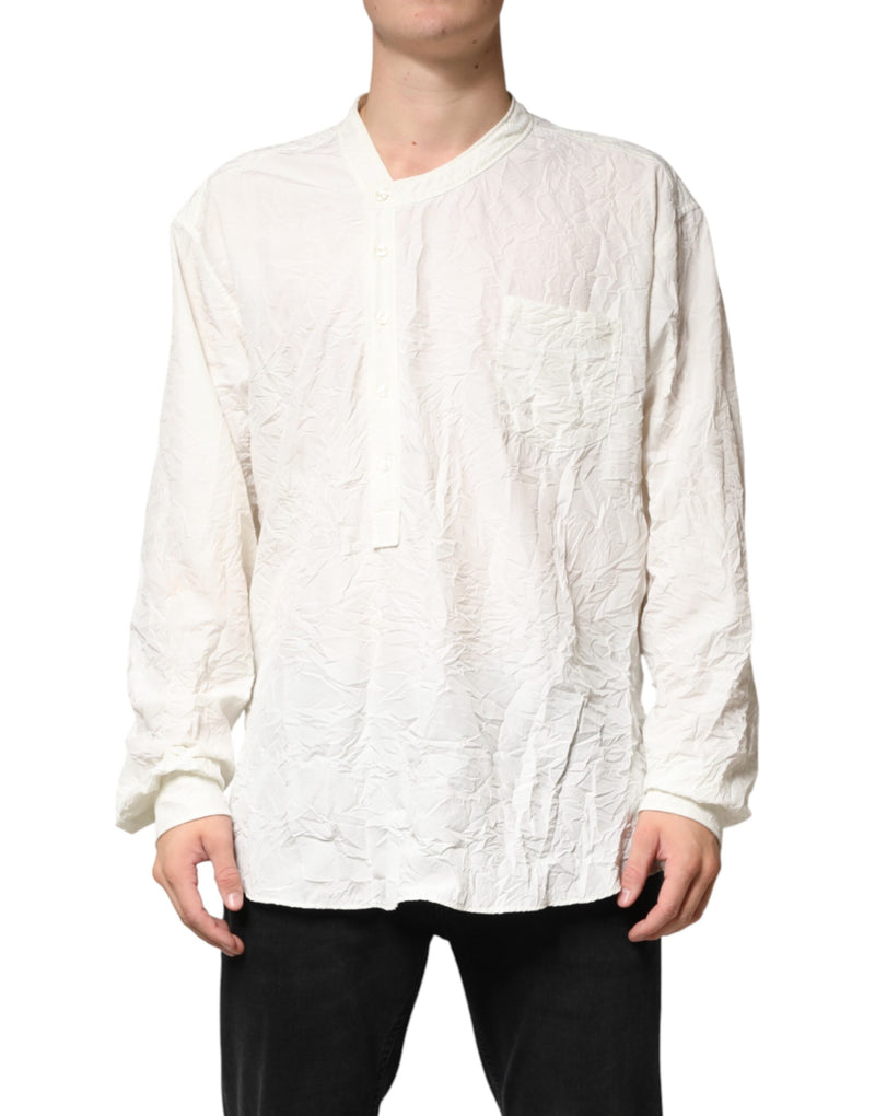 Camicia bianca da uomo in cotone a maniche lunghe di Dolce & Gabbana