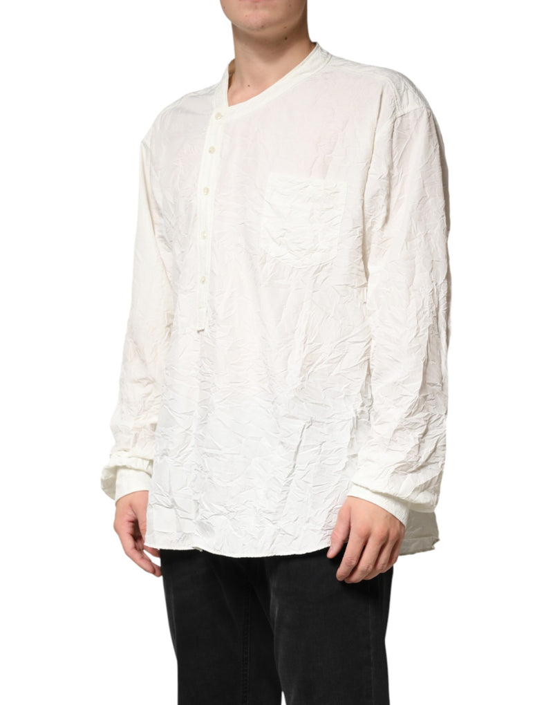 Camicia bianca da uomo in cotone a maniche lunghe di Dolce & Gabbana