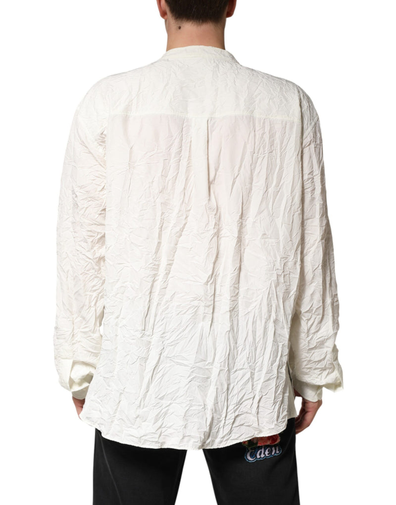 Camicia bianca da uomo in cotone a maniche lunghe di Dolce & Gabbana
