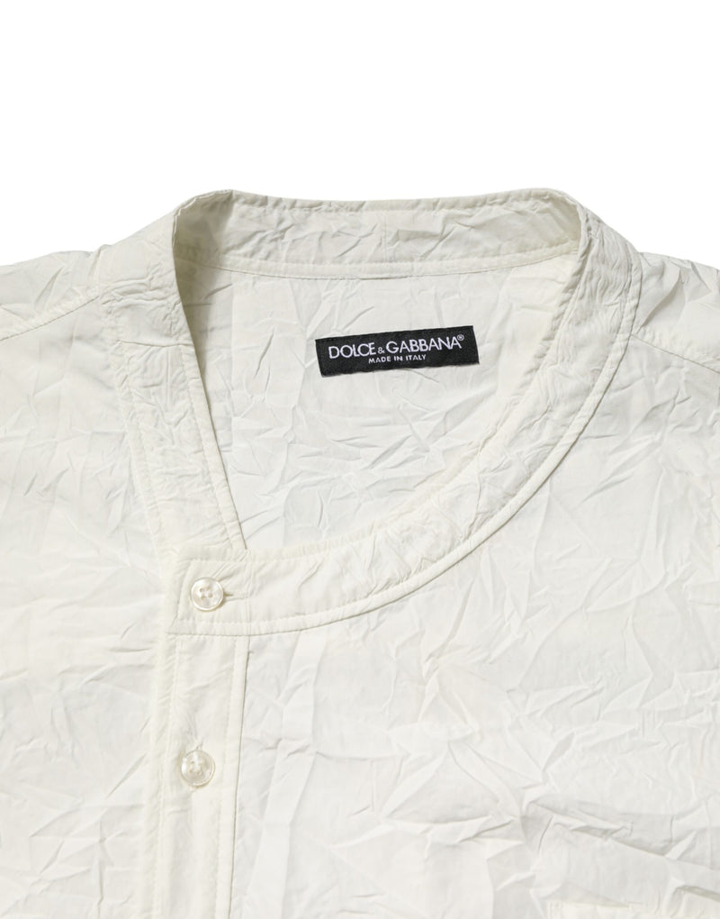 Camicia bianca da uomo in cotone a maniche lunghe di Dolce & Gabbana