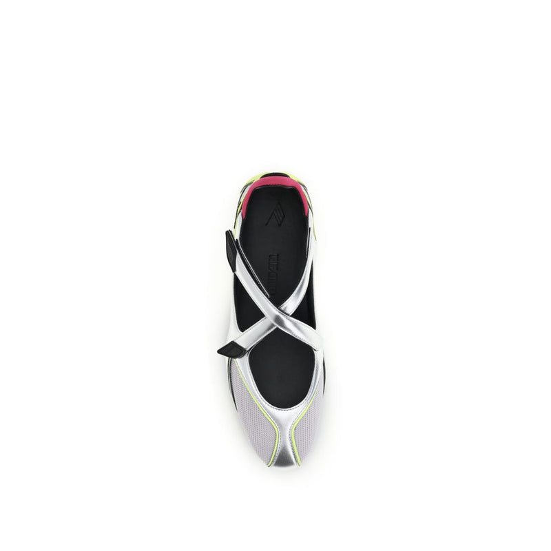 The Attico Silver Polyurethane Ballet Flats
