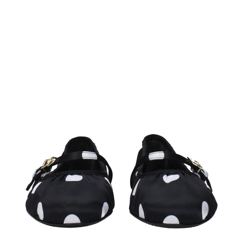 Dolce & Gabbana Black Fabric Ballet Flats
