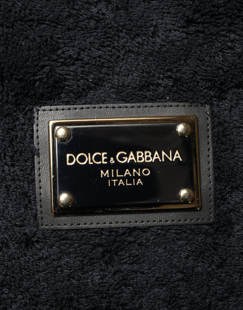 Sweat-shirt en coton noir à col en V pour homme Dolce & Gabbana