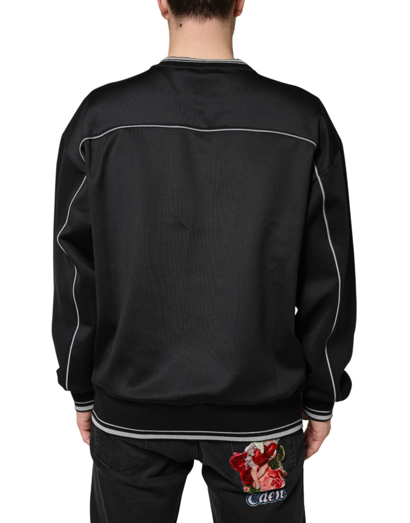 Dolce & Gabbana Felpa nera con logo DG e girocollo