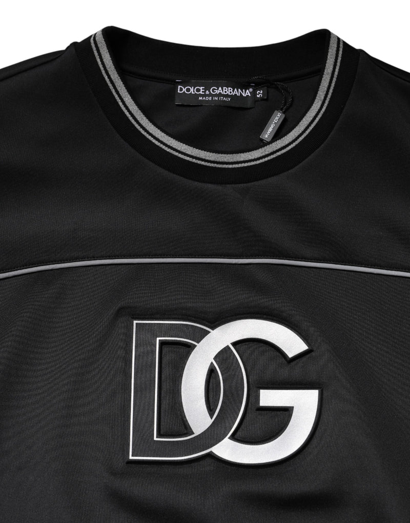 Dolce & Gabbana Felpa nera con logo DG e girocollo
