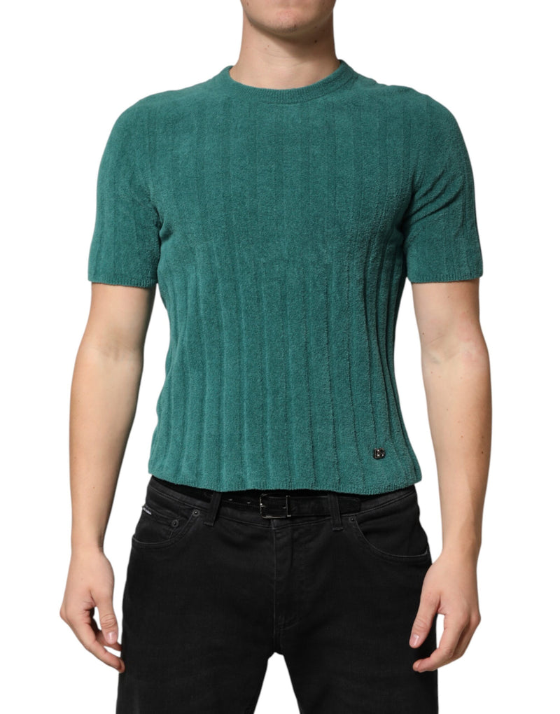 Camiseta de mezcla de algodón verde oscuro para hombre de Dolce & Gabbana