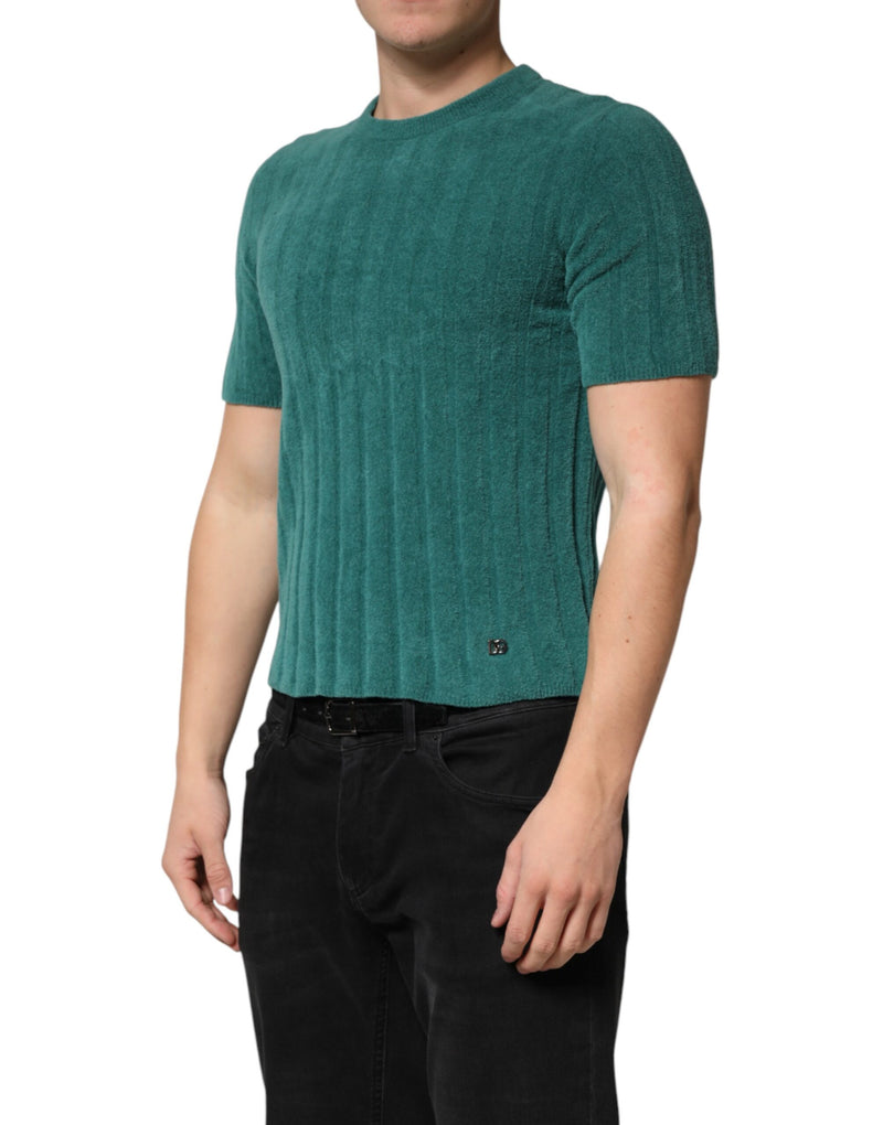 Camiseta de mezcla de algodón verde oscuro para hombre de Dolce & Gabbana