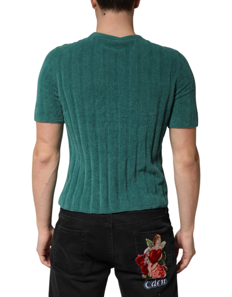 Camiseta de mezcla de algodón verde oscuro para hombre de Dolce & Gabbana