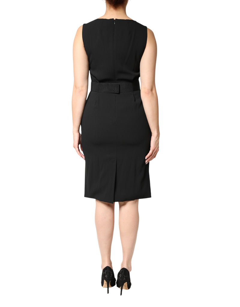 Vestido negro sin mangas de corte recto hasta la rodilla de Dolce & Gabbana
