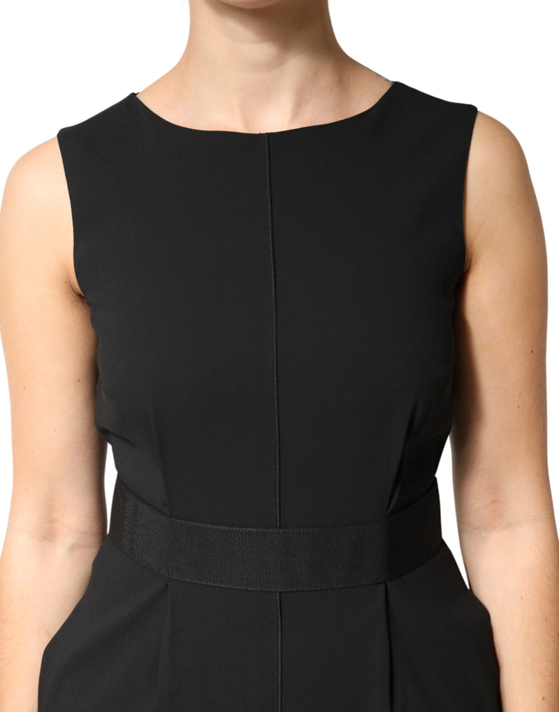 Vestido negro sin mangas de corte recto hasta la rodilla de Dolce & Gabbana