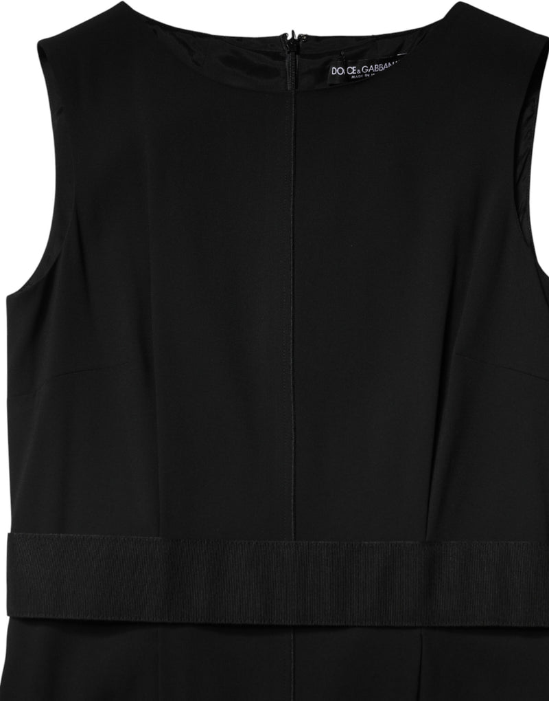 Vestido negro sin mangas de corte recto hasta la rodilla de Dolce & Gabbana