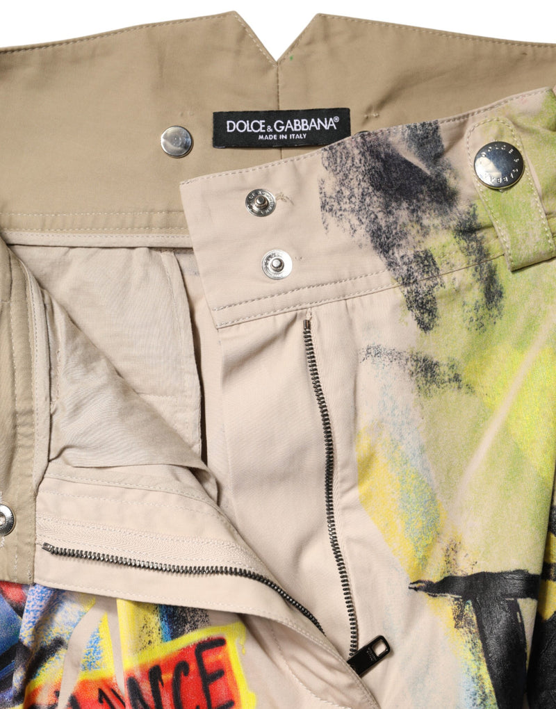 Bermudas multicolor de tiro alto con estampado de grafiti de Dolce & Gabbana