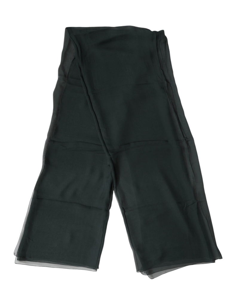 Dolce & Gabbana Dark Green Stole Silk Neck Wrap Shawl  Scarf