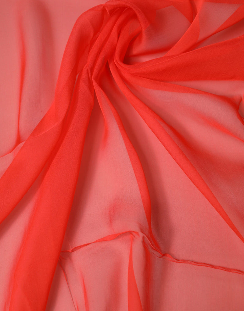 Dolce & Gabbana Red Stole Silk Neck Wrap Shawl Scarf