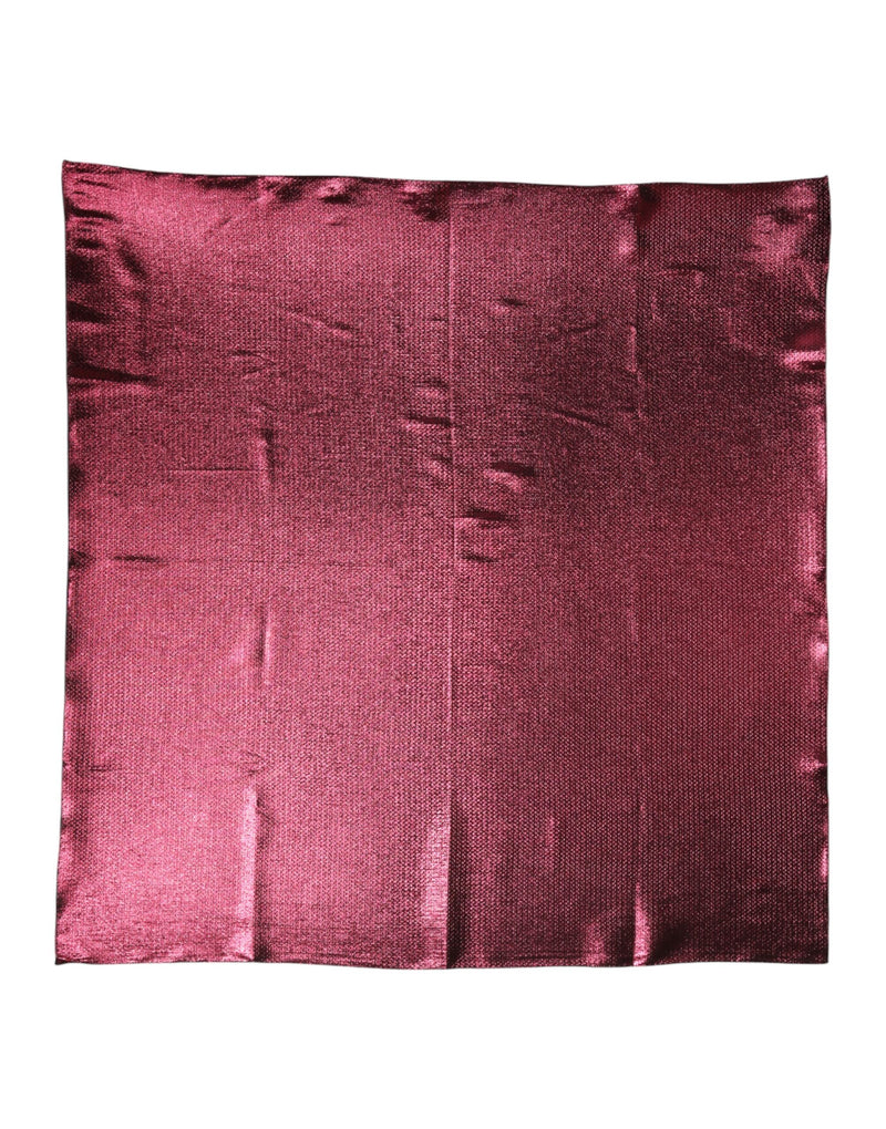 Lenço quadrado de seda rosa metálico Dolce & Gabbana