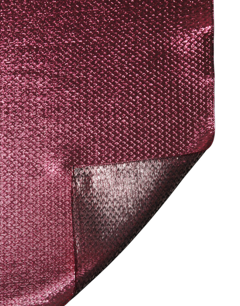 Lenço quadrado de seda rosa metálico Dolce & Gabbana
