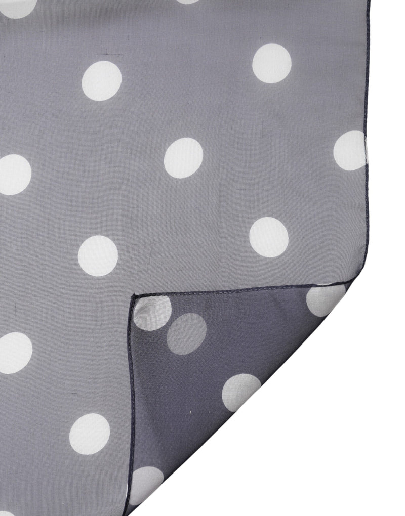 Dolce & Gabbana Blue Polka Dot Silk Neck Wrap Shawl 205cm x 132cm Scarf
