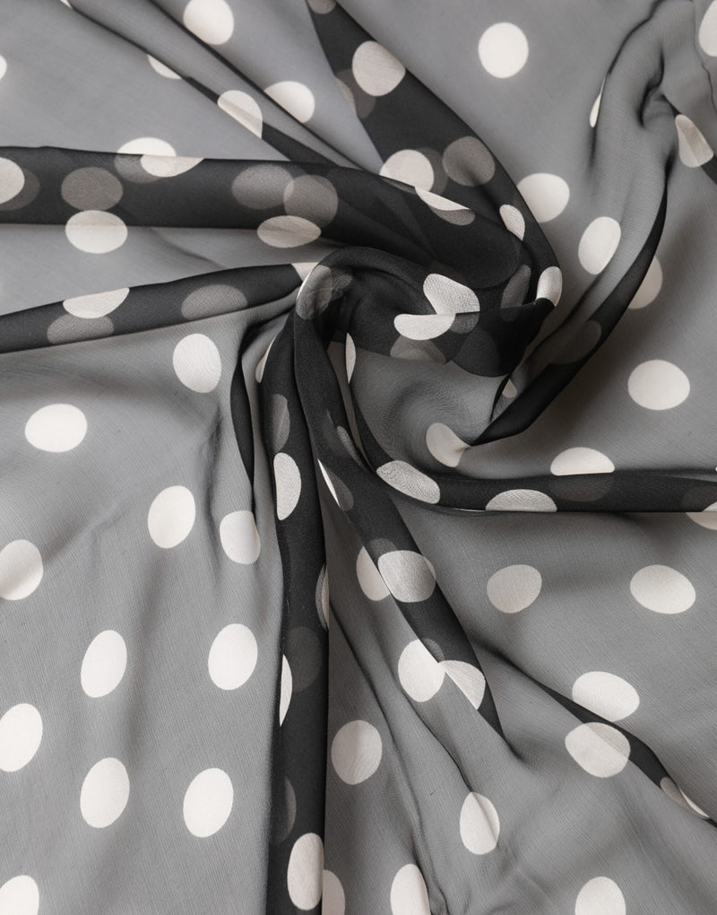 Sciarpa avvolgente Dolce & Gabbana in seta nera a pois 205cm x 137cm
