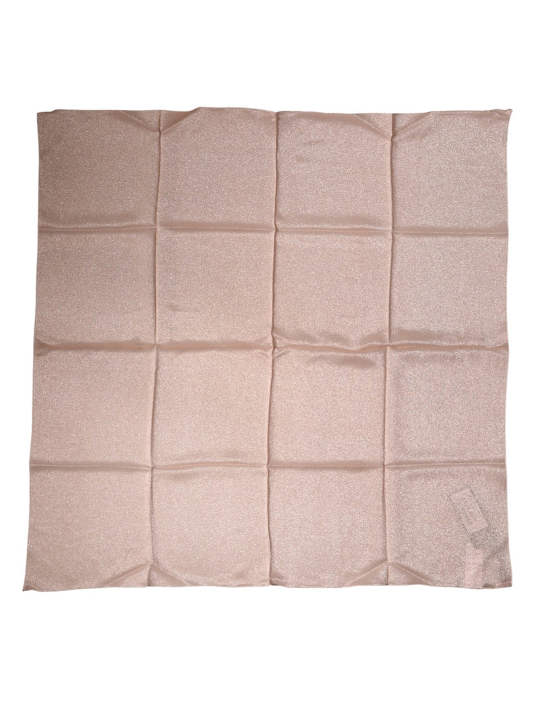 Foulard carré en mélange de soie rose clair Dolce & Gabbana 87.5cm x86.5cm