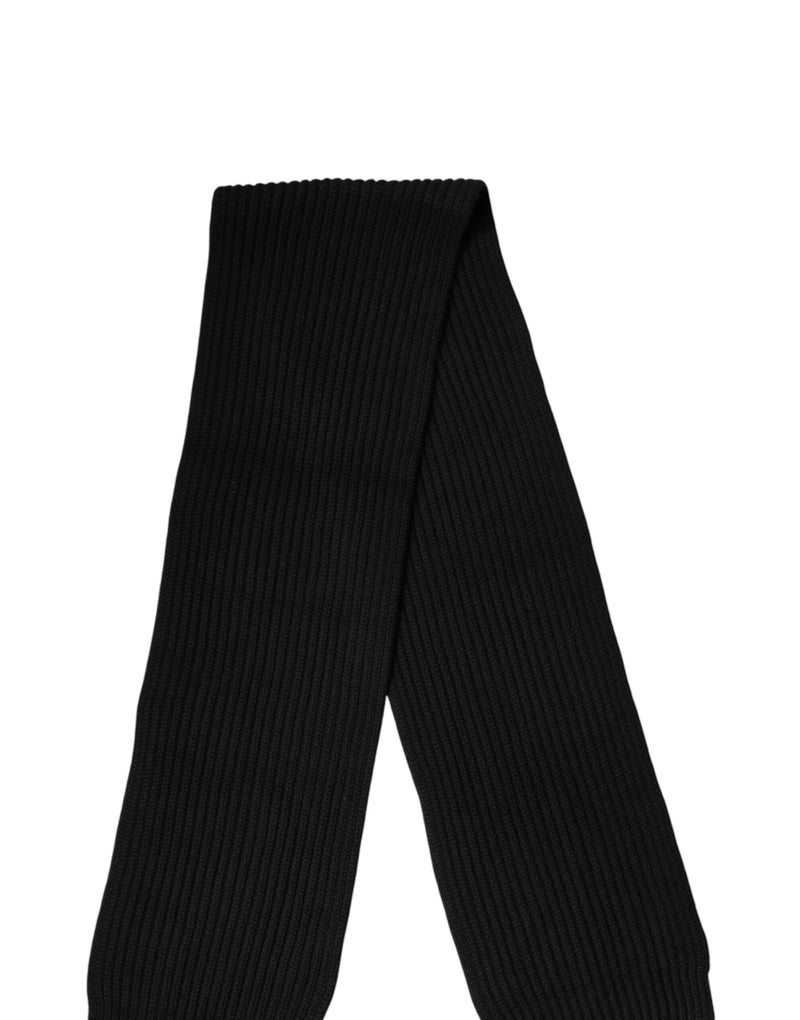 Sciarpa avvolgente Dolce & Gabbana nera in maglia di cashmere 202cm x 26cm