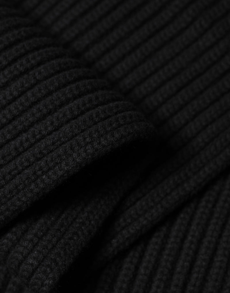 Sciarpa avvolgente Dolce & Gabbana nera in maglia di cashmere 202cm x 26cm