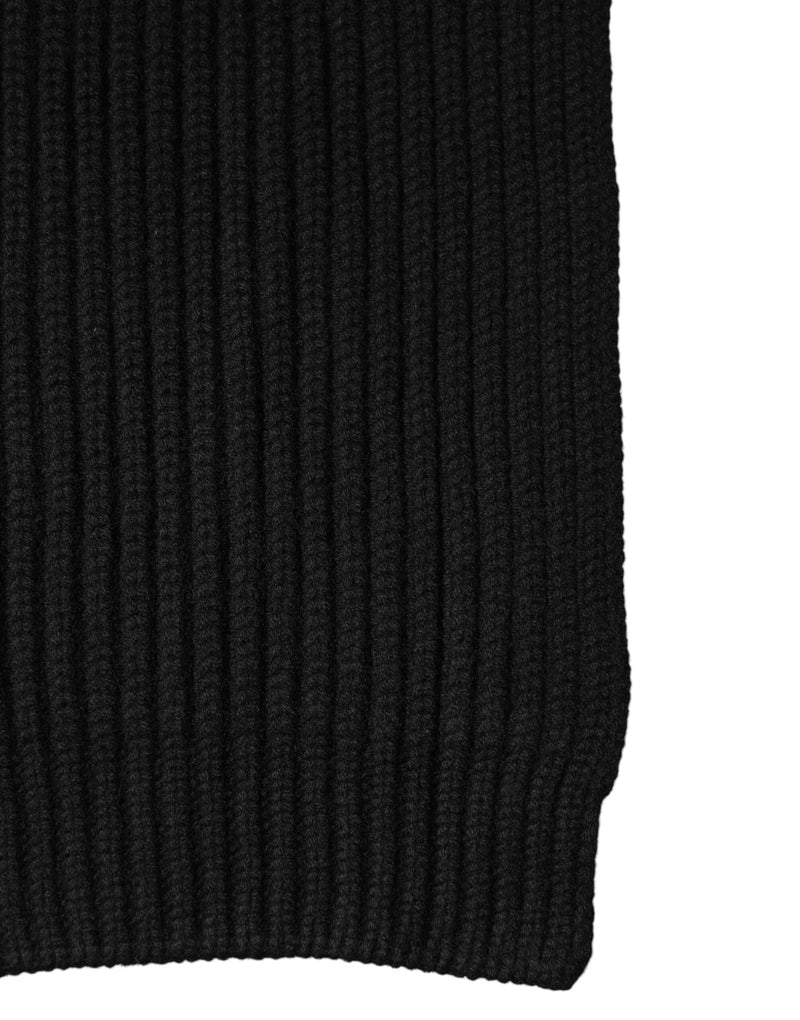 Sciarpa avvolgente Dolce & Gabbana nera in maglia di cashmere 202cm x 26cm