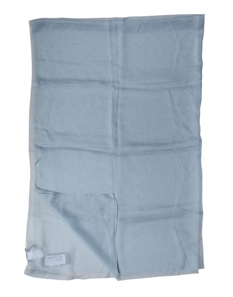 Dolce & Gabbana Light Blue Silk Stole Neck Wrap Shawl 200cm x 130cm Scarf