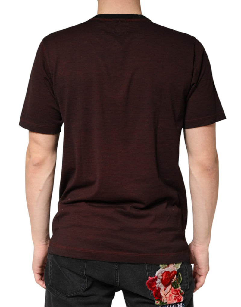 T-shirt bordeaux Dolce & Gabbana DG Crown da uomo in cotone con girocollo