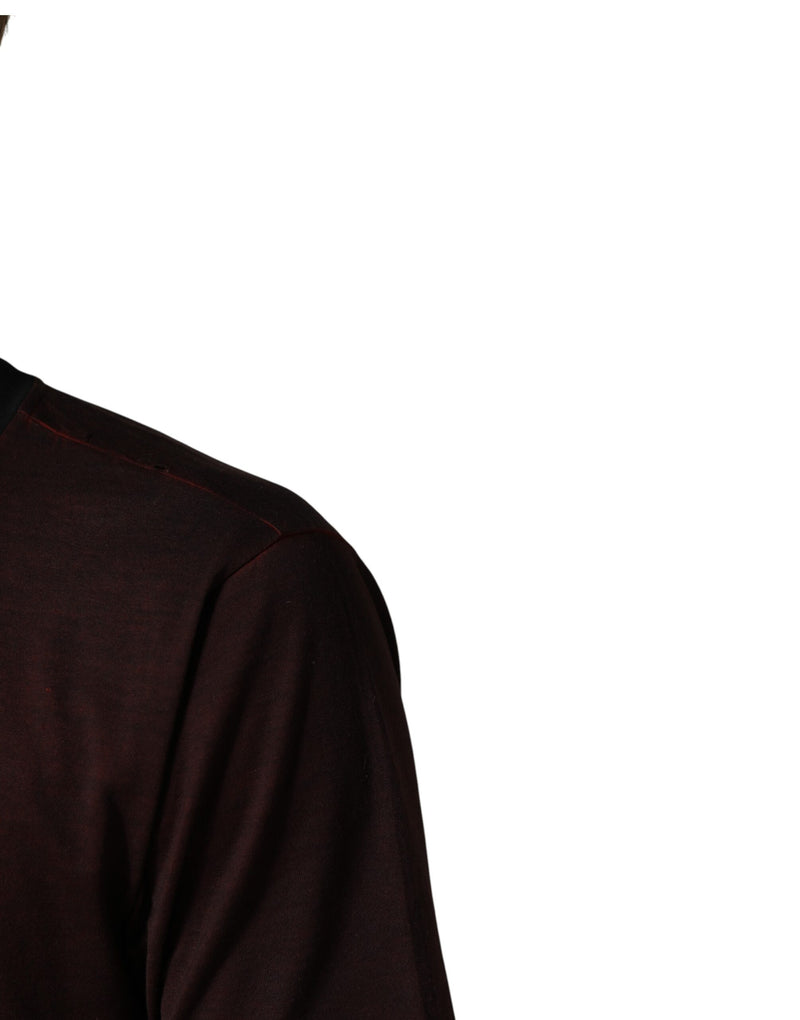 T-shirt bordeaux Dolce & Gabbana DG Crown da uomo in cotone con girocollo