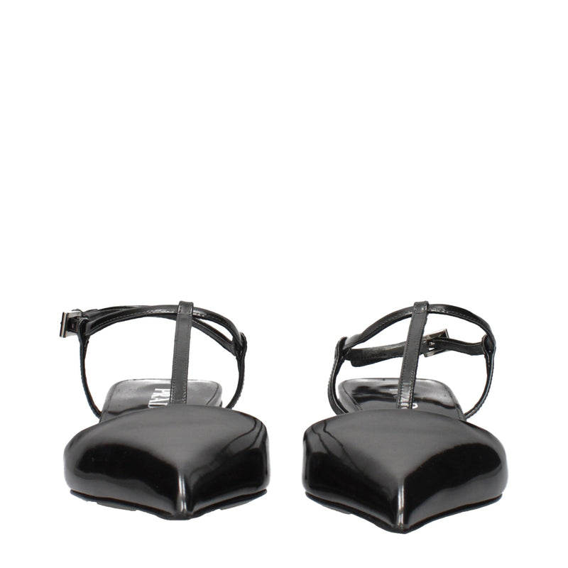 Prada Gray Leather Flat Sandals