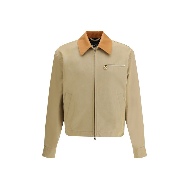 Versace Beige Cotton Full-Length Jacket