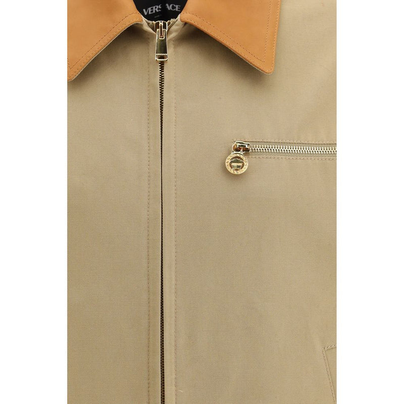 Versace Beige Cotton Full-Length Jacket